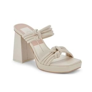 NEW Dolce Vita Abriel Pump Heel Sandals Ivory Stella Cream Color Women's Size8